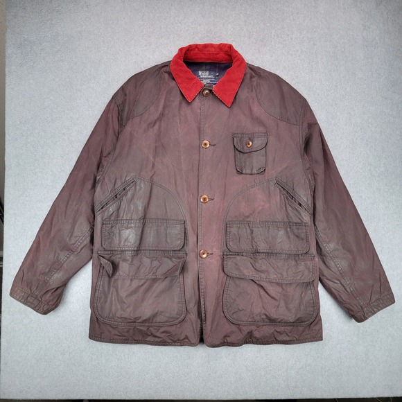 Polo Ralph Lauren Other - Polo Ralph Lauren Field Jacket Mens L Brown Waxed Oiled Cotton Hunting Lined